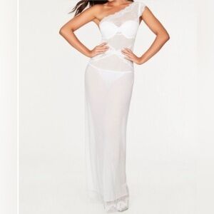 Frederick of Hollywood Leia One shoulder Lace Mesh Gown in medium